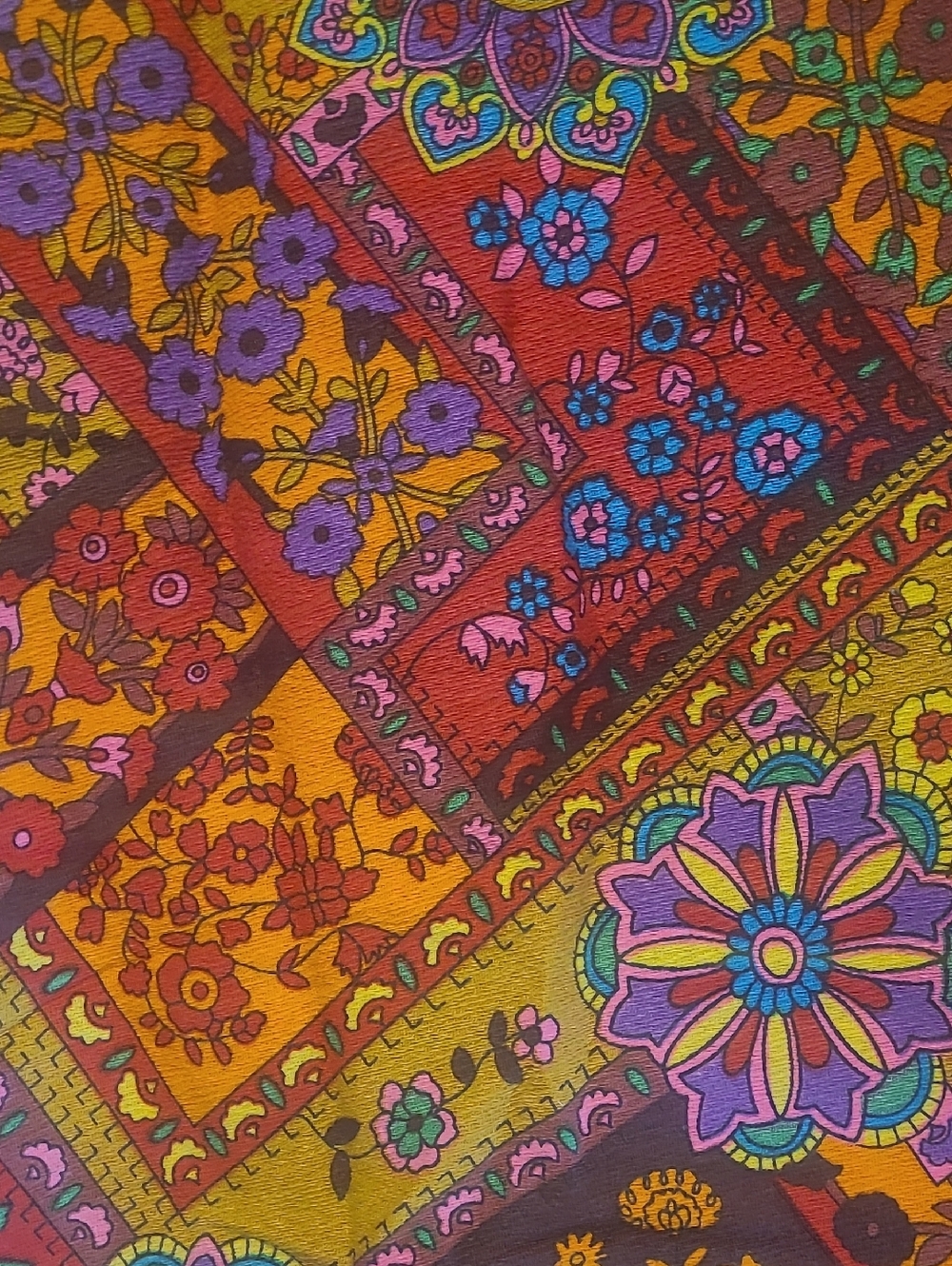 RARE VINTAGE 70s PSYCHEDELIC FLORAL PALAZZO PANT SKIRT WRAP PANTS - Picture 5 of 12